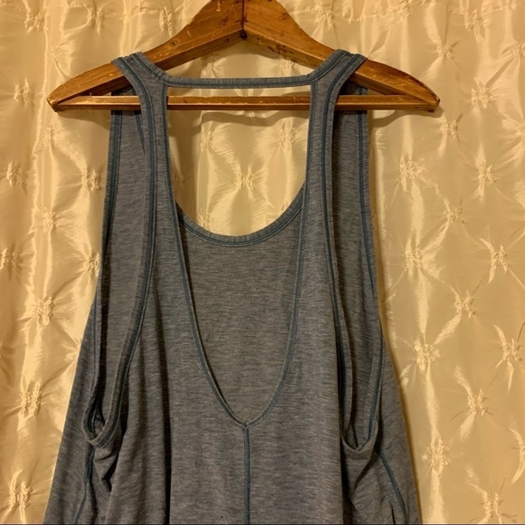 Lululemon Intended Tank Top Hi Low Deep V Back Blue - Picture 13 of 13